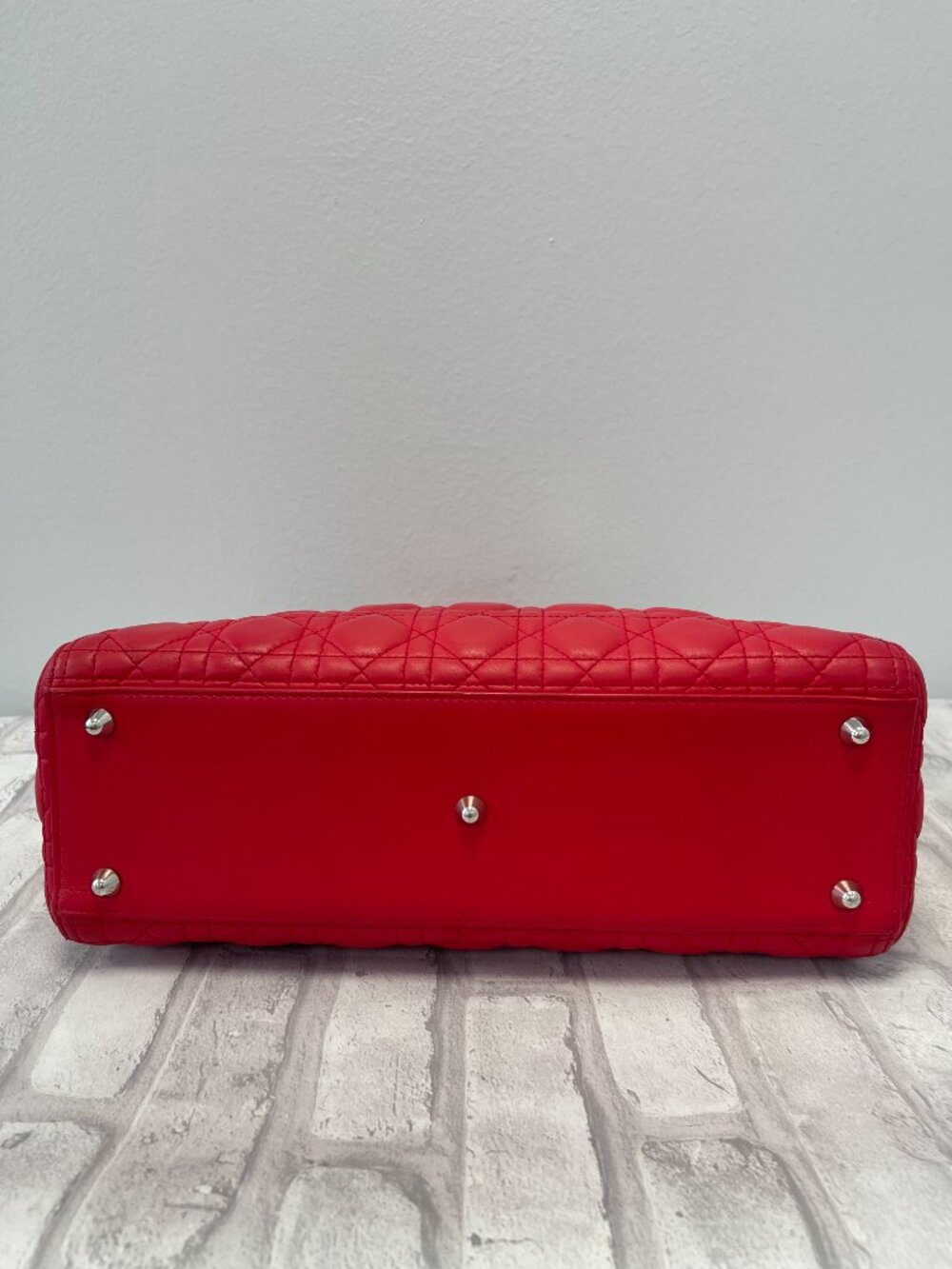 Dior Lady Dior in Red Lambskin - Large - Preowned - Picture 11 of 16